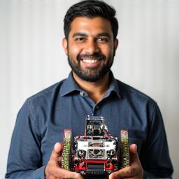 Amit Deshpande with robotics kit